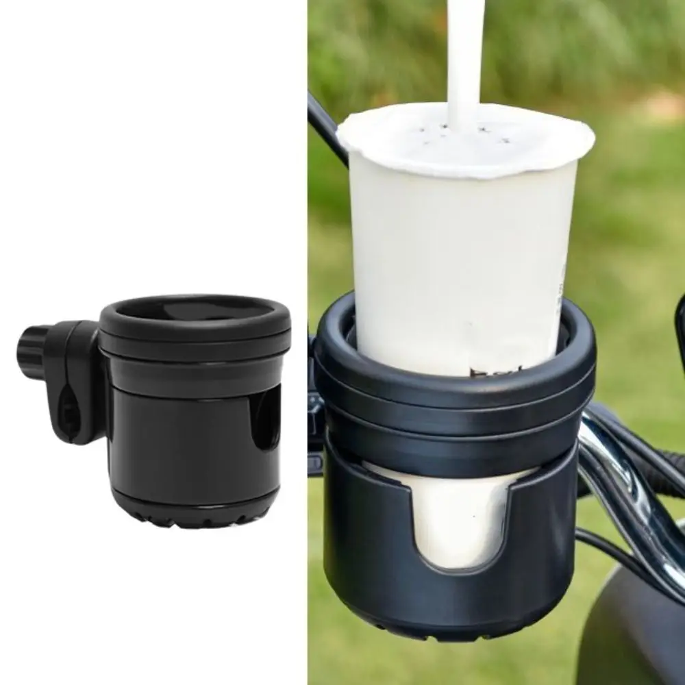 Portable Rotating 2 in 1 Stroller Cup Holder Non-slip Black Mount Stroller Bottle Rack Universal Trolley Drinks Holder Pushchair