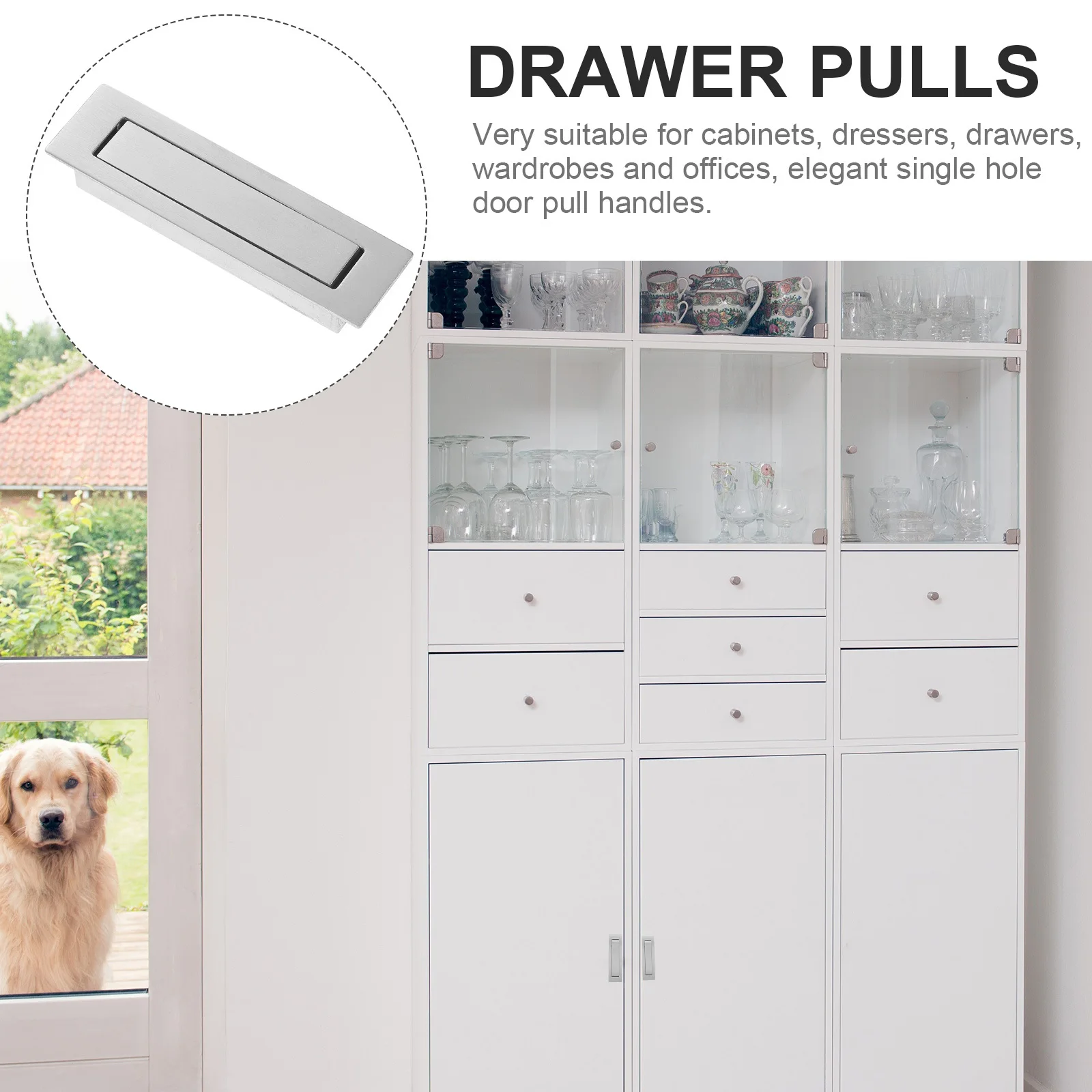 

Stainless Steel Recessed Cabinet Handle Hidden Pocket Door Pull For Furniture Drawer Cupboard Space-Saving Hardware Grip