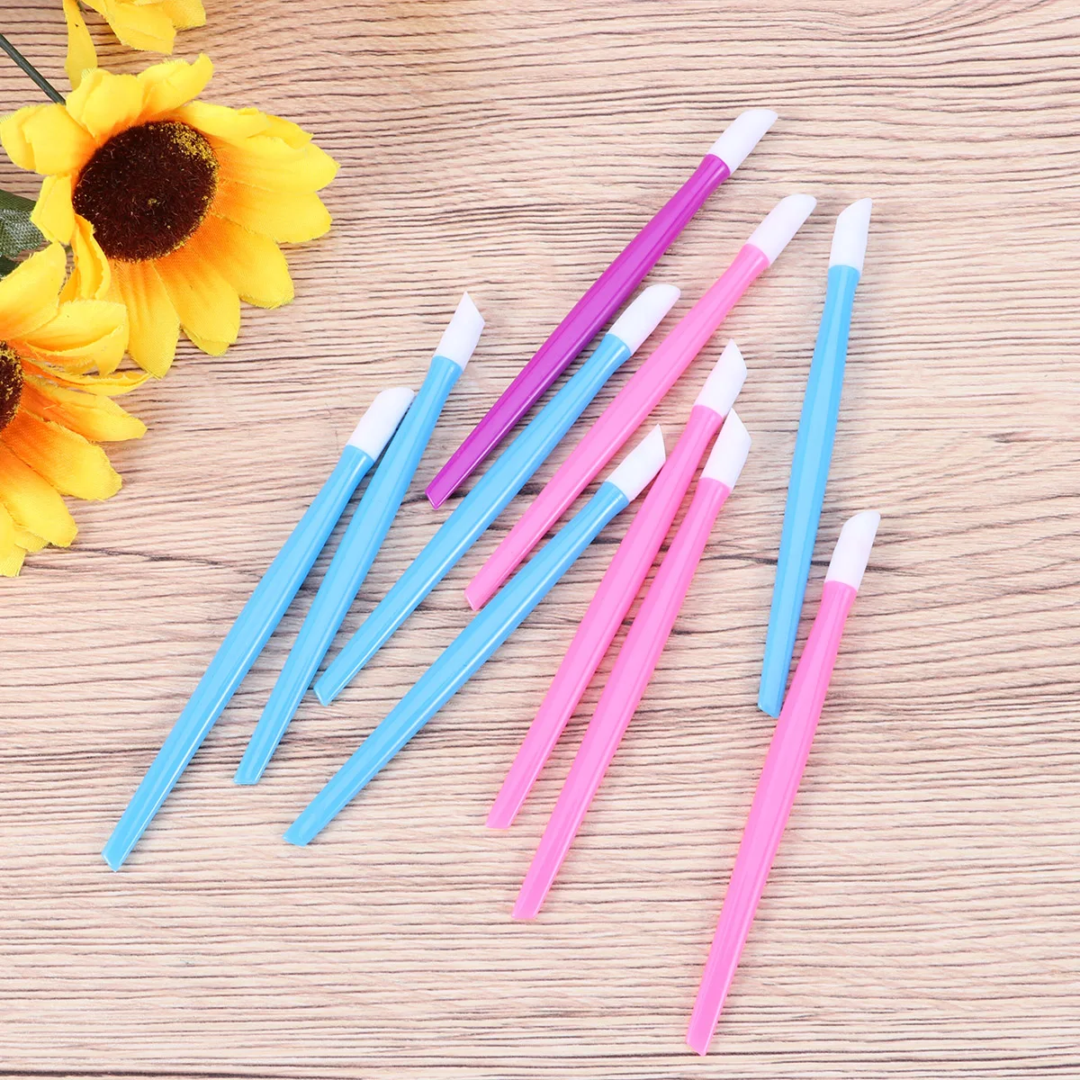 10Pcs Push Flat Nail Cuticle Pusher Acrylic Handle Dual Tipped Dead Skin Remover Nail Art Manicure Tool Cuticle Pushers