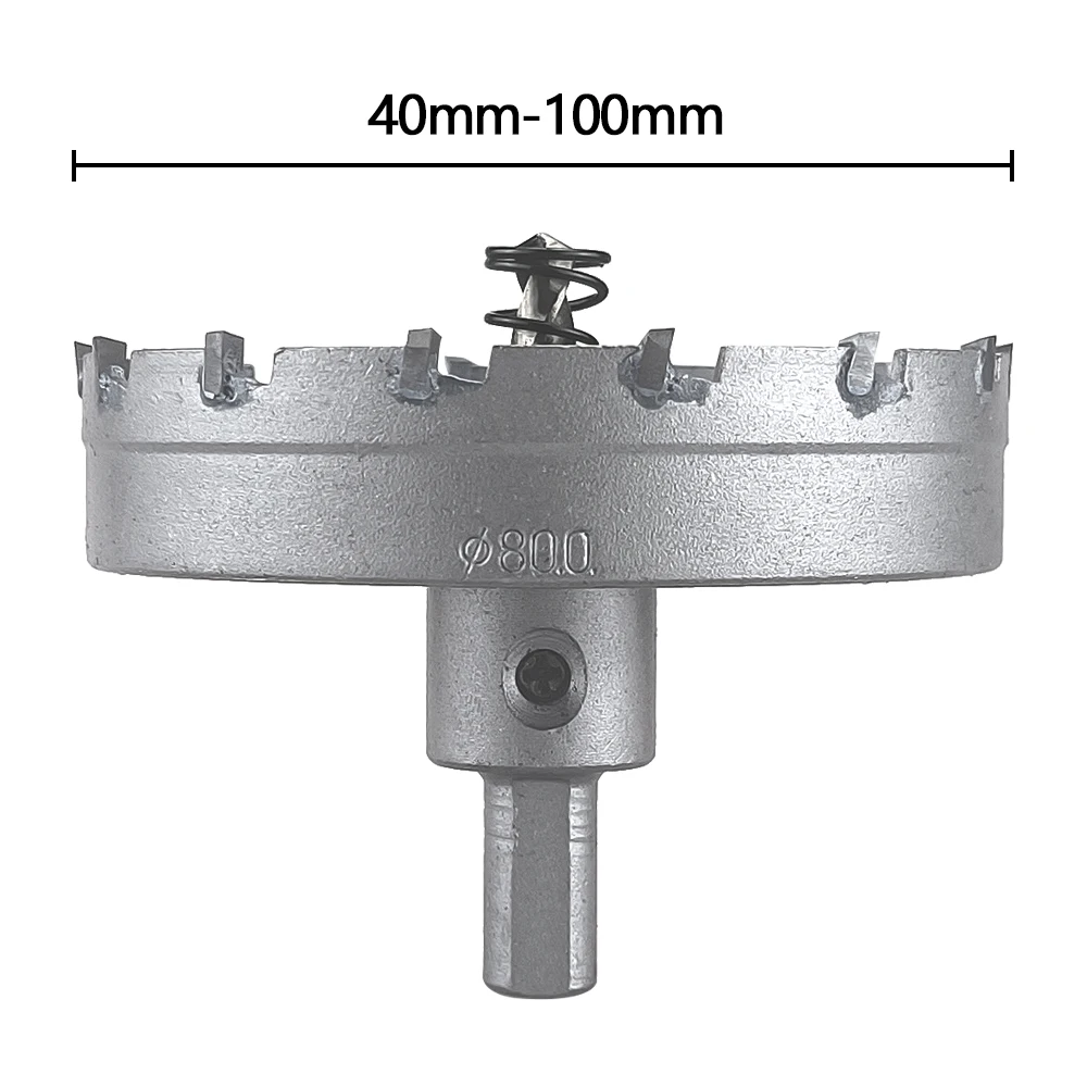 Imagem -02 - Carboneto Ponta Núcleo Broca Tct Buraco Serra Perfuração Coroa Liga de Aço Inoxidável Cortador de Metal 40100 mm pc