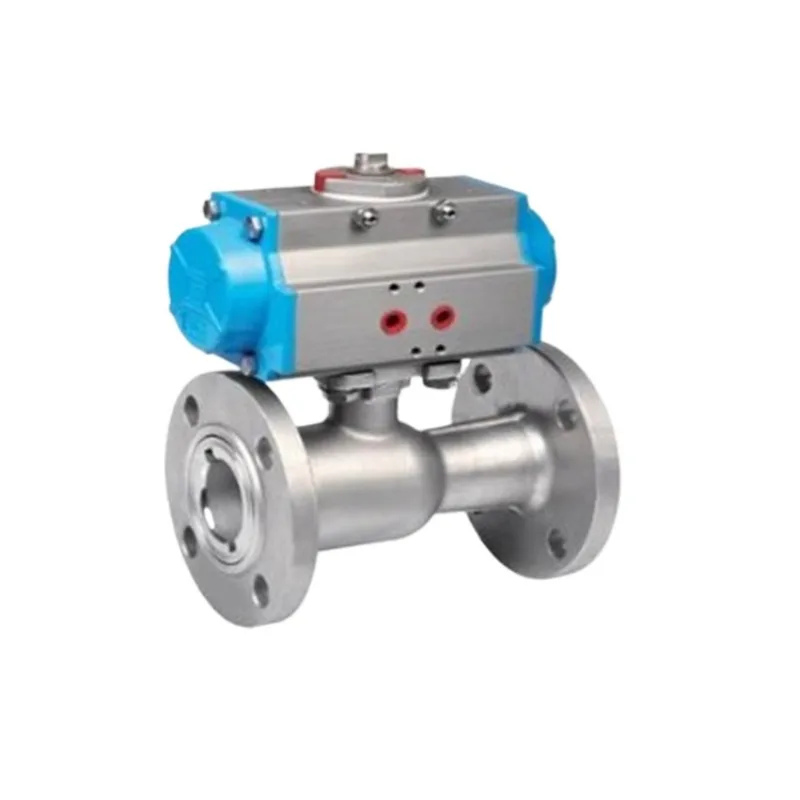 PQ41M-16P integrated pneumatic flange ball valve steam high temperature stainless steel DN40 50