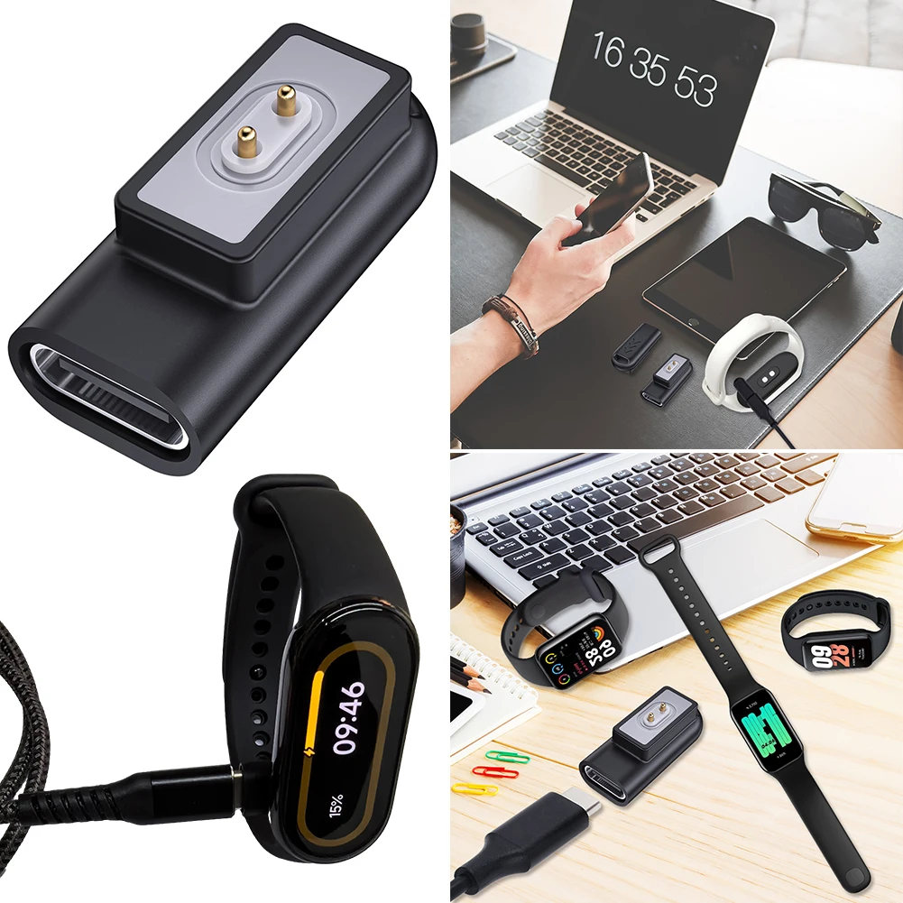 

Адаптер USB-C (женский) на Xiaomi Watch (мужской), адаптер Type-C для зарядки, 90-градусный зарядный адаптер для Xiaomi Mi Band 8 Pro/8