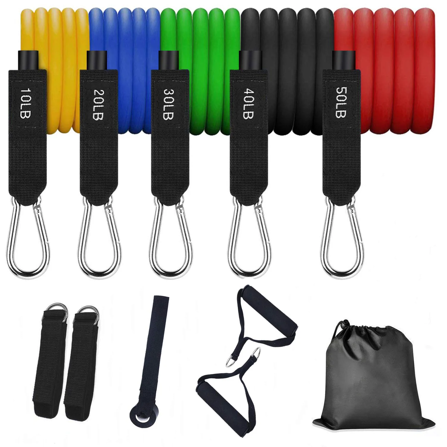 Resistance Bands Set Gym Exercise Bands Handles Door Anchor Resistance Training Workout Bands Strength Training Equipment Home