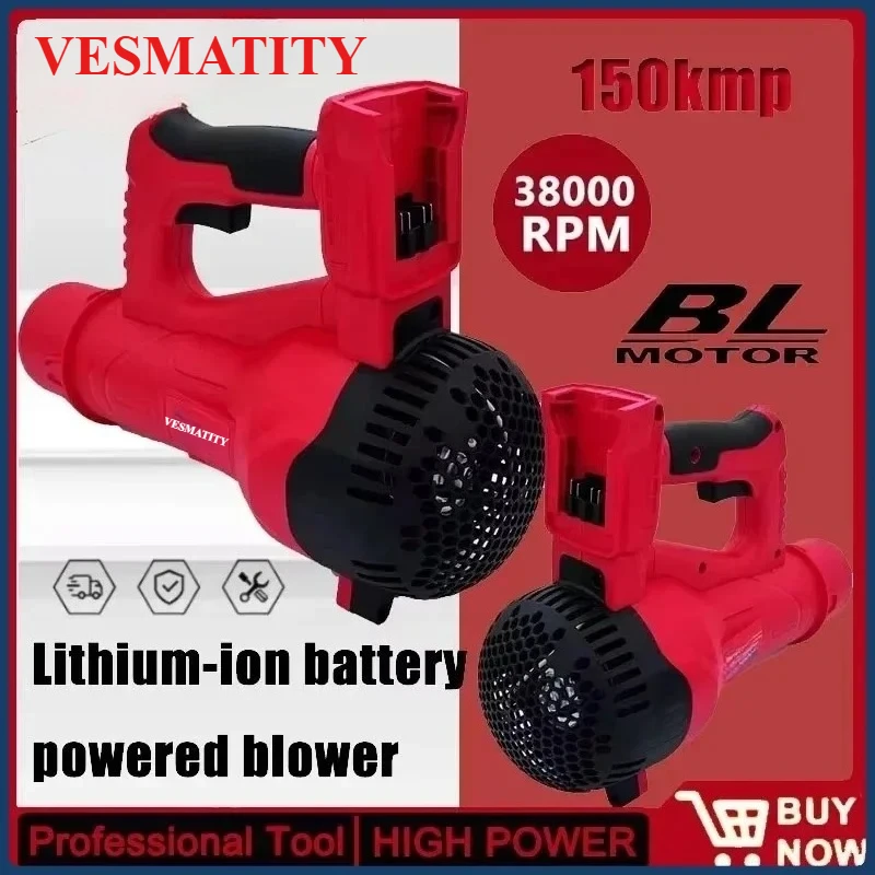 Portable Cordless Air Blower Brushless Handheld Leaf Jet Turbo Blower Power Tool For Milwaukee Battery