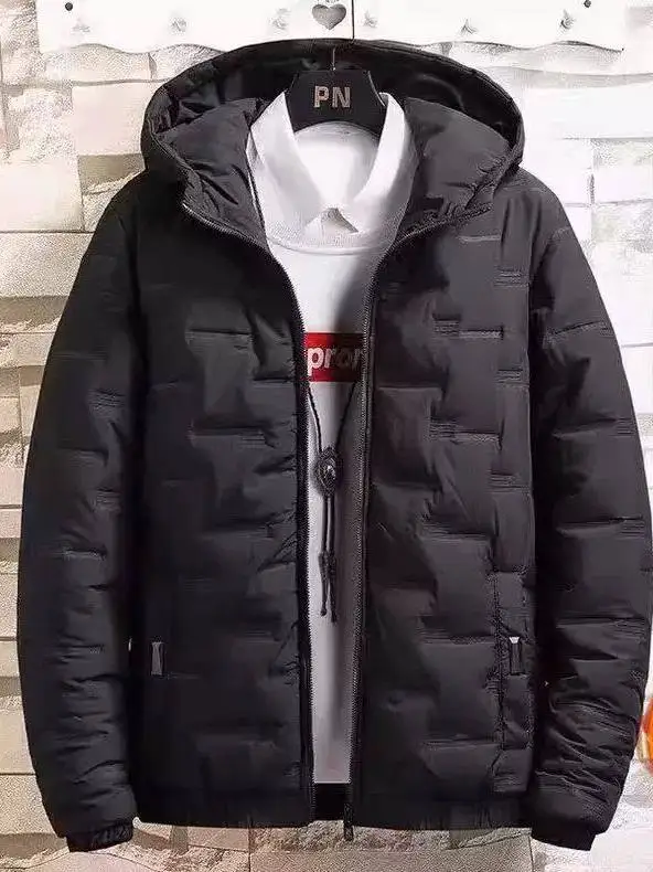 

Men's down Cotton Jaet Thiened Warm Casual Hooded Slim Fit Cold Proof Trendy ort Sle Winter Outerwear Coat