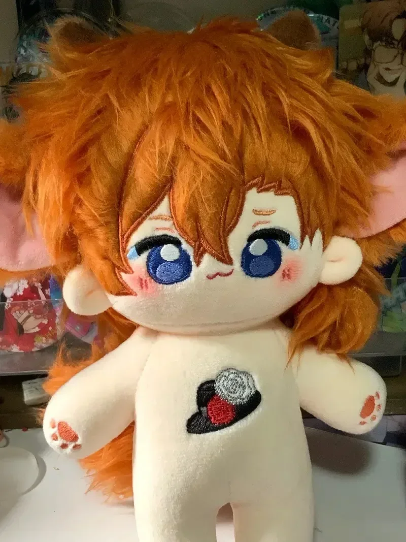 Anime Attribute Nakahara Chuuya Animal Ear Plush Doll Body  Dress Up Clothes Outfit Stuffed Toys Figures Birthday Gift 20cm