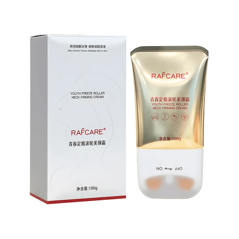 Neck Firming Roller Cream Moisturizing Lifting Brighten Skin Fades Fine Lines Reduce Double Chin Massage Firm Neck Cream