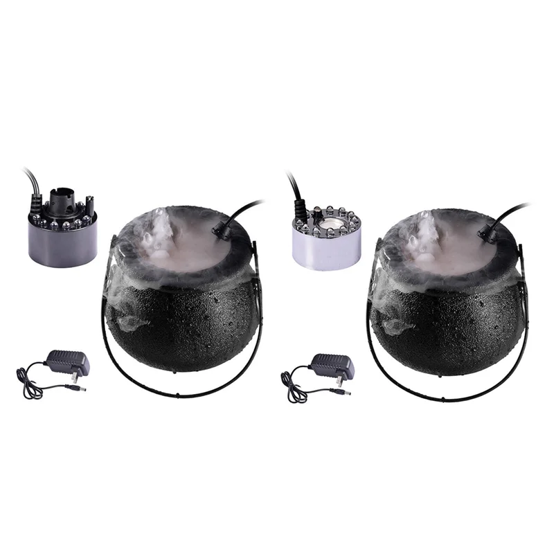 ฮาโลวีนควัน LED Humidifier หมอก Mist Maker เปลี่ยนสีแม่มดหม้อตกแต่ง Prop (พลาสติก) EU Plug
