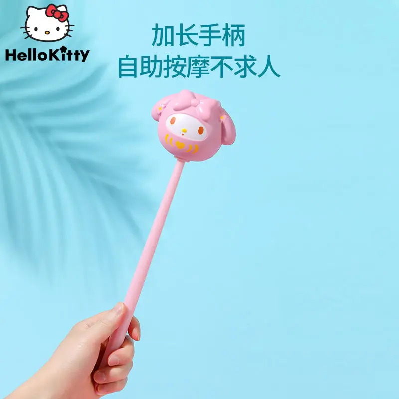 Sanrio Kuromi Melody 3D Elasticity Back Knock Massage Hammer Stress Fatigue Relief Handle Relaxing Massager Stick Tool Body Care