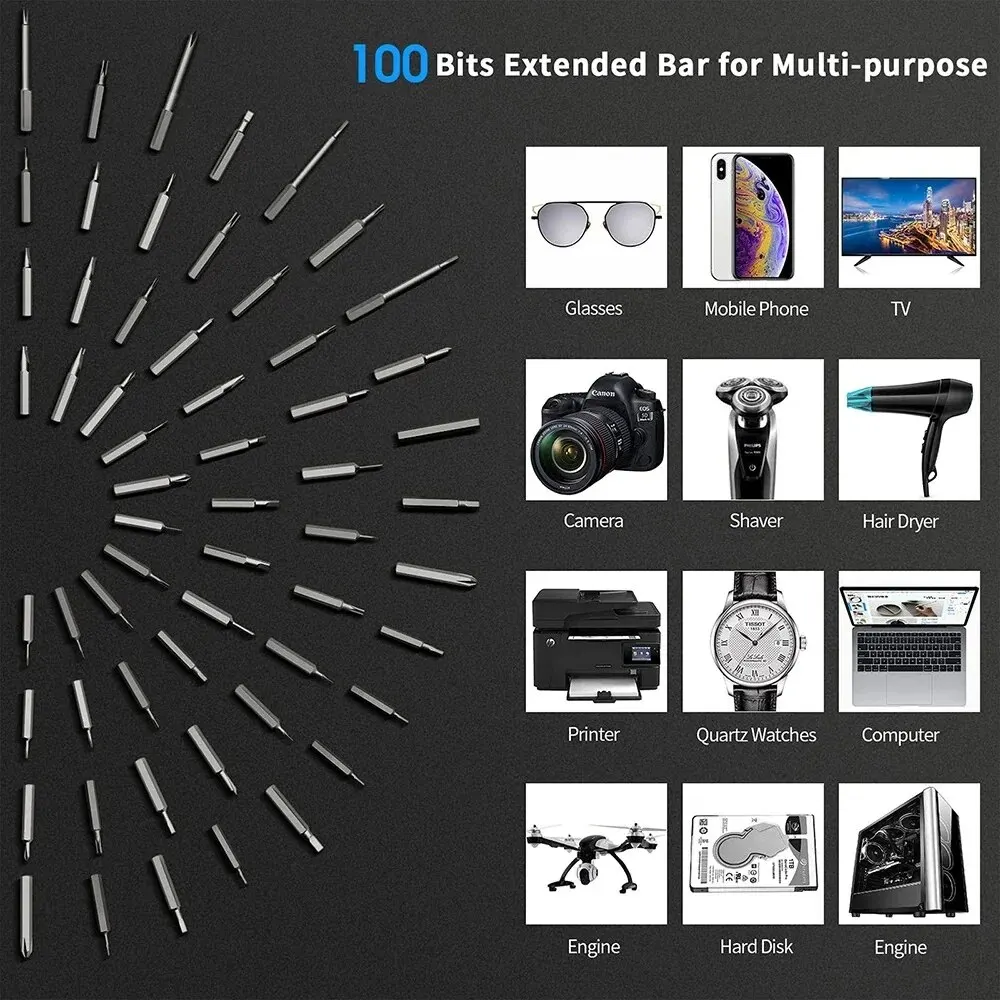 121 in 1 Power Tools Hand Kits Precision Electric Screwdriver Set Rechargeable Wireless Mini Small Bits for Xiaomi Mobile Repair