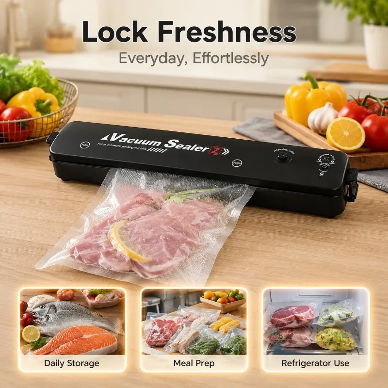 Fully Automatic Compact Vacuum Sealer Works As Household Food Packing Compressor Portable Plastic Bag Sealing Machine Locks