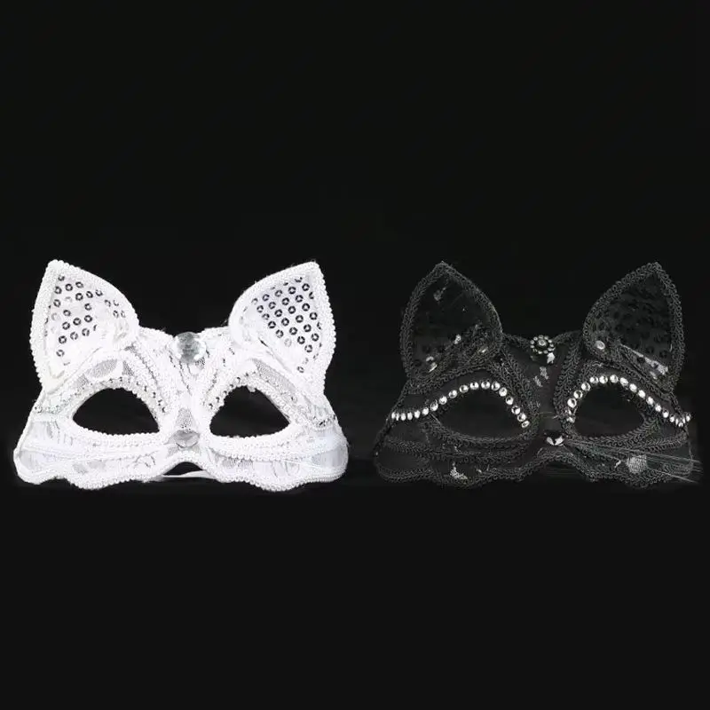 Animal Fox Half Gesichts maske für Frauen, Halloween Party, Maskerade, Karneval, Festliches Cosplay, Kostüm Requisiten, Sexy