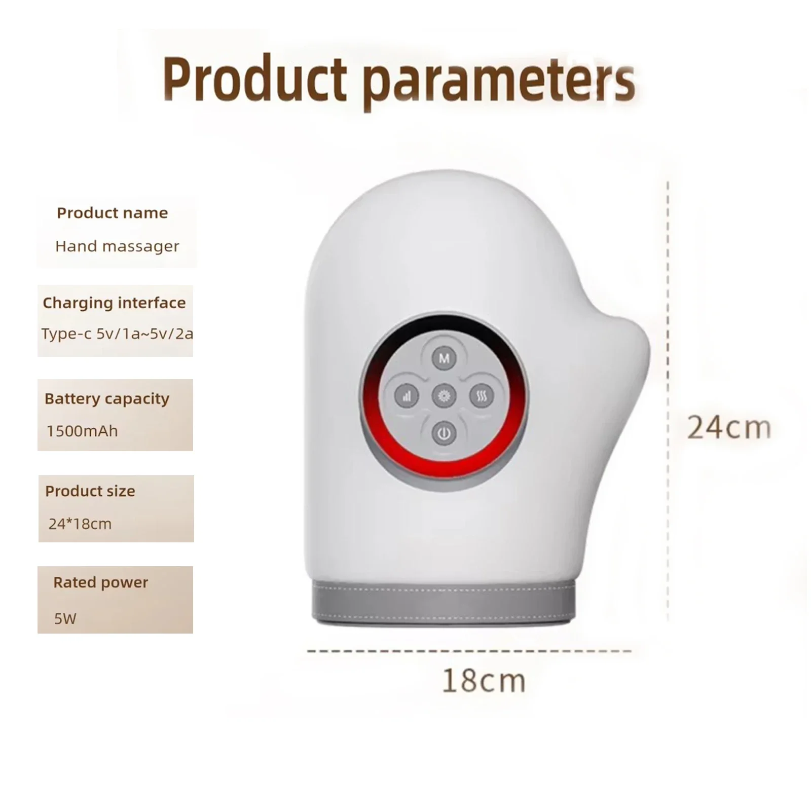 جهاز تدليك النخيل سريع التسخين، ضغط هواء كهربائي لاسترخاء عضلات اليد، التهاب المفاصل، تخفيف خدر، لاسلكي قابل لإعادة الشحن