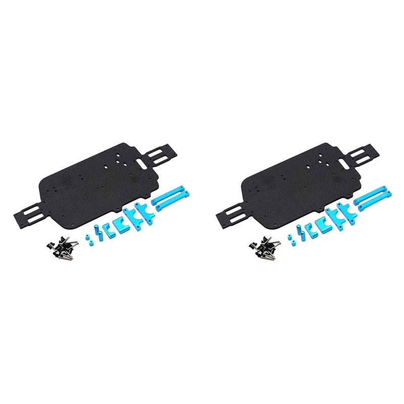 ABKN-2X Upgrade Carbon Fiber Chassis Parts For Wltoys A959 A979 A959B A979B 1/18 RC Car Replacement,Blue