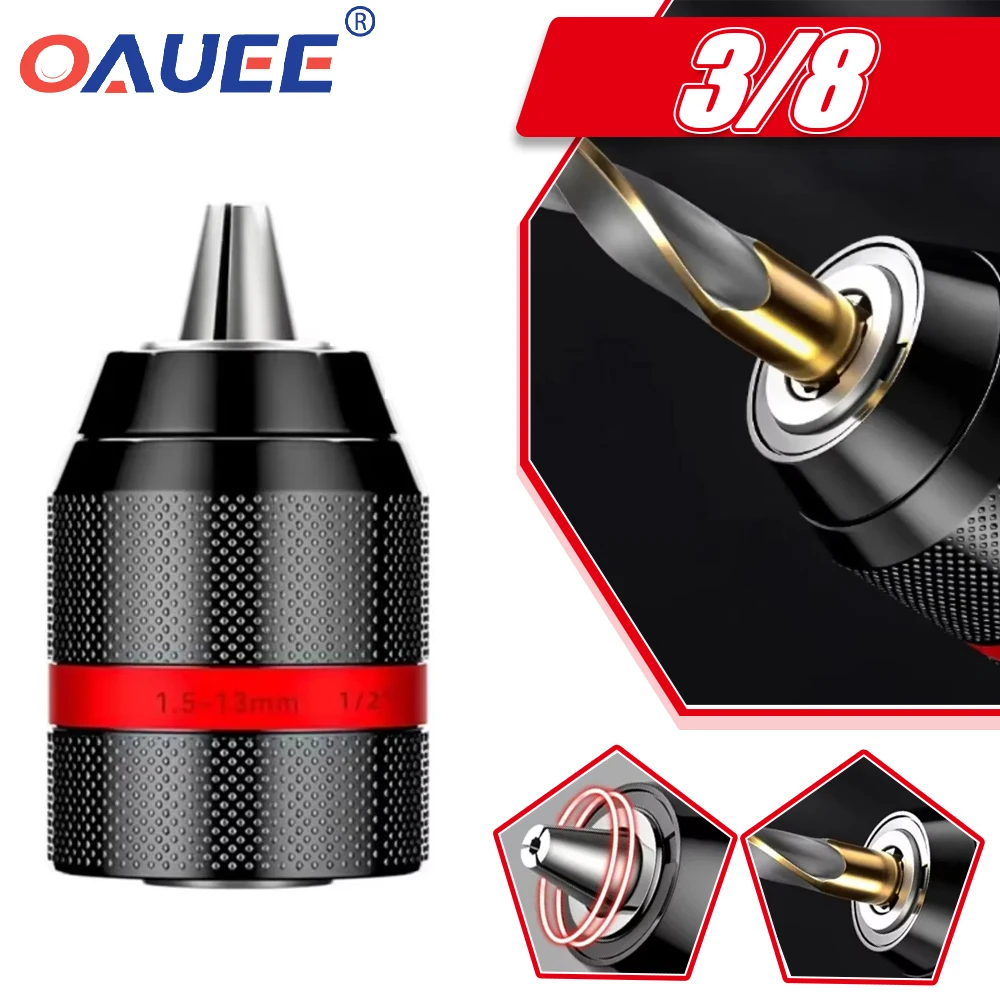 

Keyless Drill Chuck Quick Change Conversion Adapter 3/8 Unf Mount 2~13mm Self-Tighten Screwdriver Drill Chucks Drill adapter