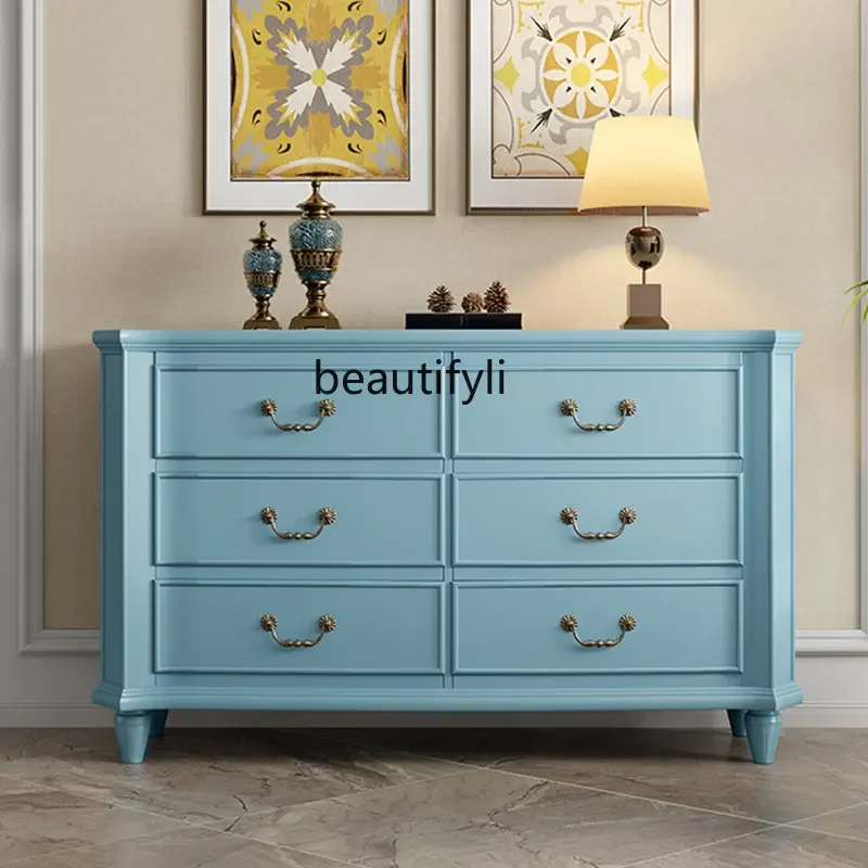 Light Luxury Chest of Six Drawers Entrance Cabinet Living Room Curio Cabinet Hallway Drawer Storage Cabinet Locker