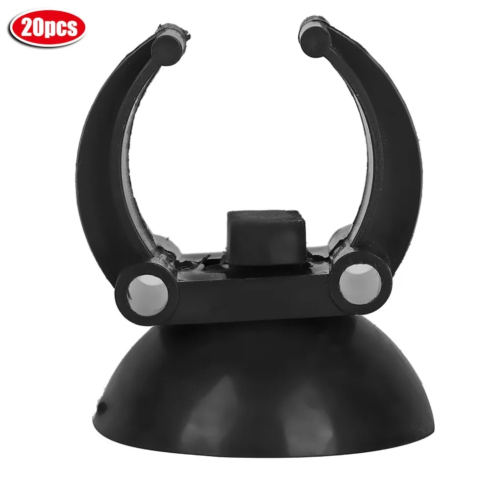 20 Pcs Set PVC Aquarium Heating Rods Clips Suction Cup Black Air Line Pipe Holder Fish Tank Accessories Aquarium Suction Cup