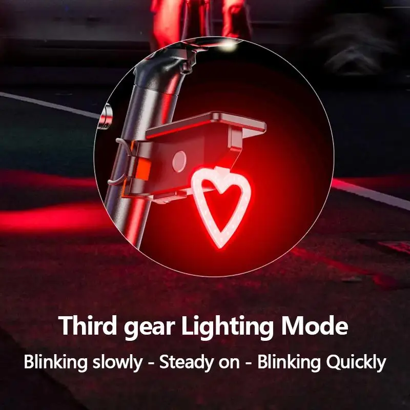 Solar Bicycle Rear Light Smart Sensor Bike Tail Lamp Rechargeable Safety Warning Taillight for Night Riding Cycling Accessories