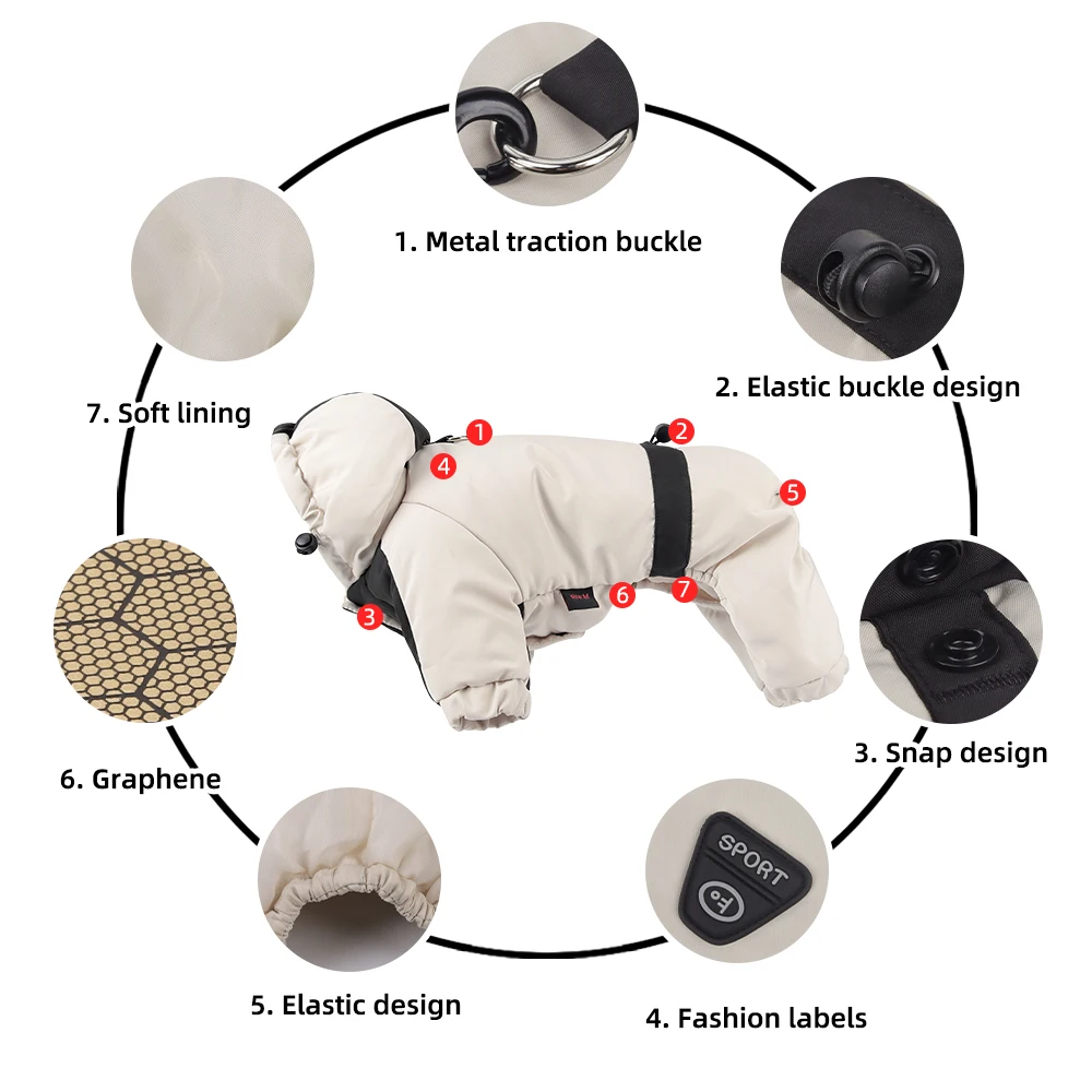 ملابس الشتاء للكلاب الصغيرة والمتوسطة سترة عاكسة للجرو بودل ملابس الصلصال الفرنسية البلدغ بذلة الكلب الملحقات