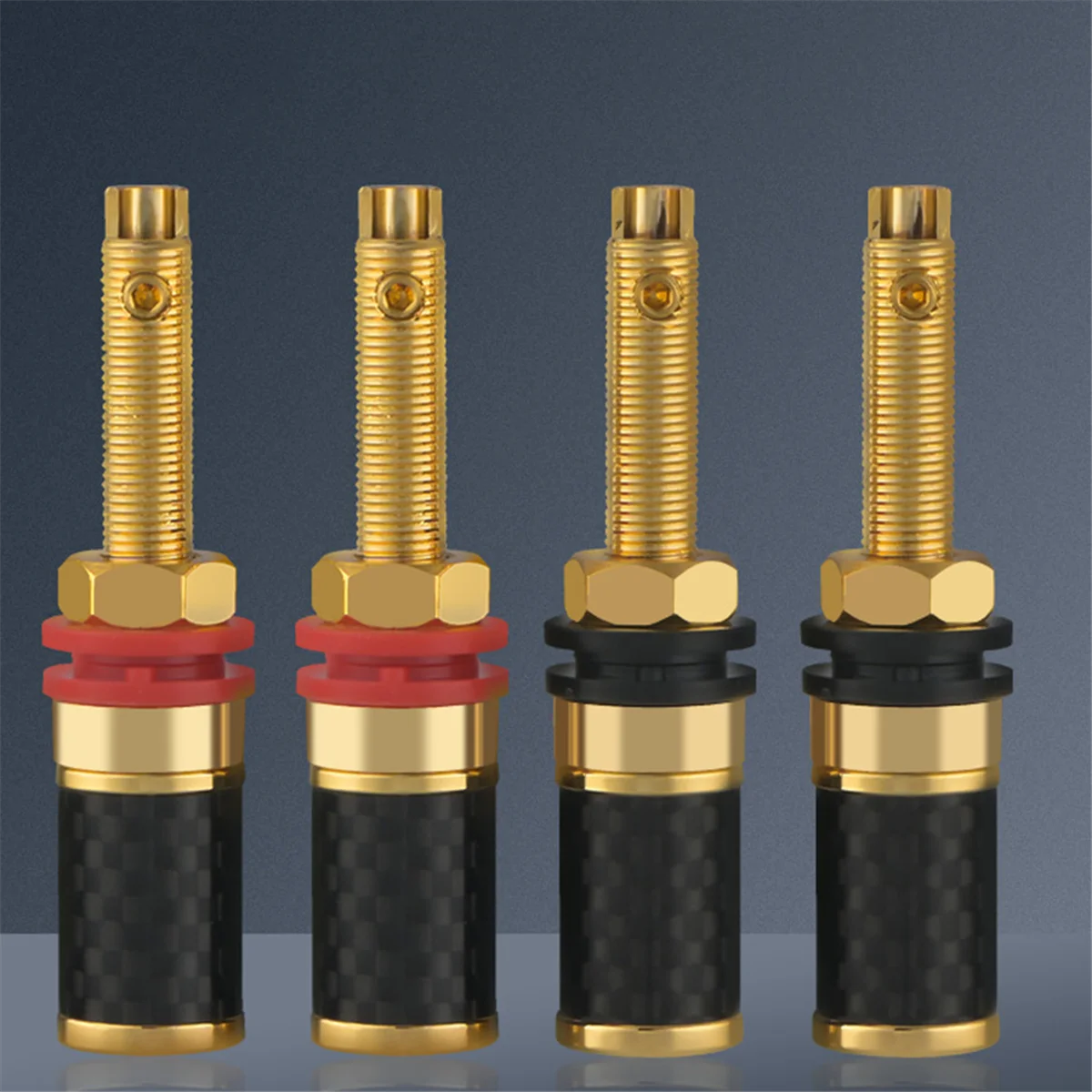 4Pcs HIFI Gold Plated Copper Speaker Binding Post Female Banana Jack Connector HIFI Audio AMP Banana Plug Socket