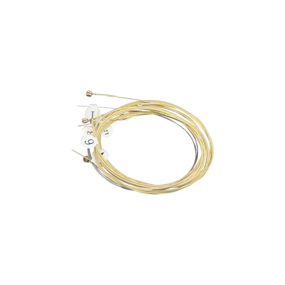 Premium Brass Folk Guitar Strings Enhanced Durability Enhanced Sound Guitar Brass String 6pcs/set Universal