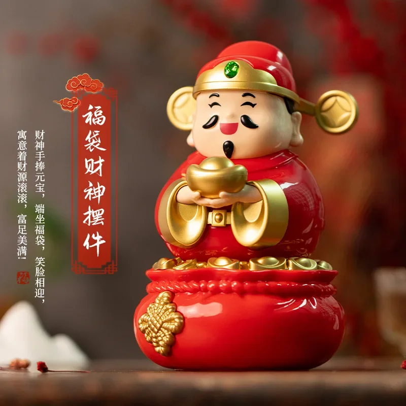 New Solar Powered God of Wealth Car Ornaments Chinese Style