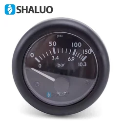 52MM 0-10 Bars Diesel Engine Oil Pressure Gauge Meter 10 BARS For Generator Parts 186±2 ohm Resistance
