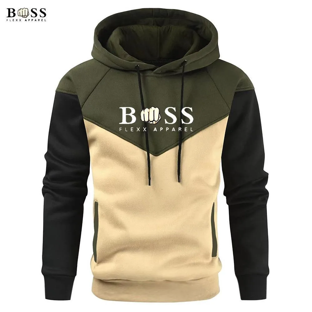 Comfortable men\'s sportswear autumn and winter men\'s hooded sweatshirt BSS FLEXX APPAREL long sleeved hooded street hood