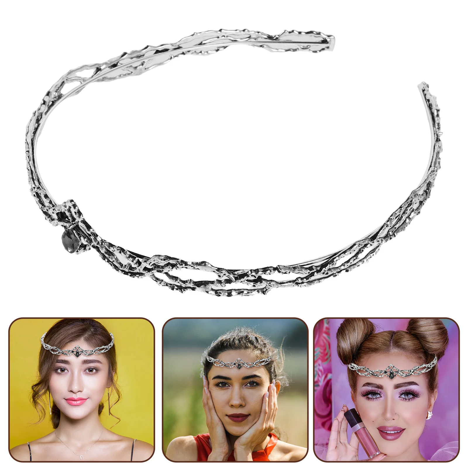 

Корона со стразами, повязка на голову из сплава, шипа, корона для женщин, готическая принцесса, косплей, вечеринка, свадьба, блестящая тиара на лбу, богиня