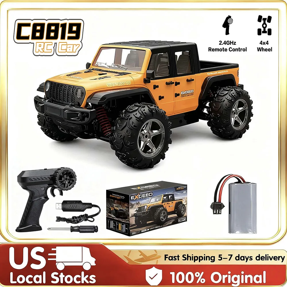 

1:20 Scale RC Wrangler 4WD High-Speed Off-Road Car 2.4G Waterproof with Flashing Lights Racing Toy Gifts for Kids C8819 with Box