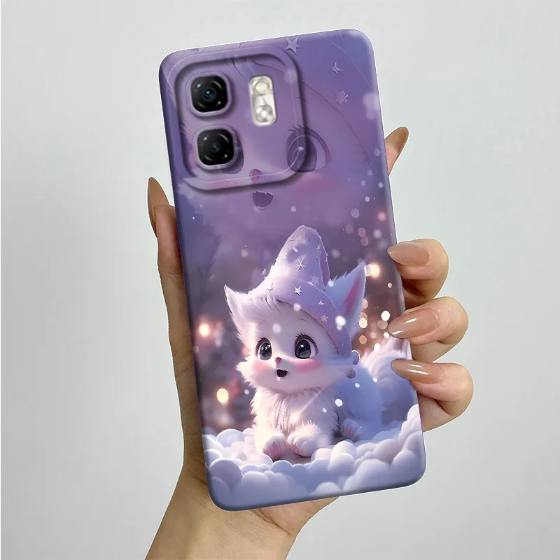 For Infinix Hot 50i Case Hot50i X6531 Soft Silicone TPU Painted Phone Coque Cartoon Printed Shockproof Protective Fundas Cover