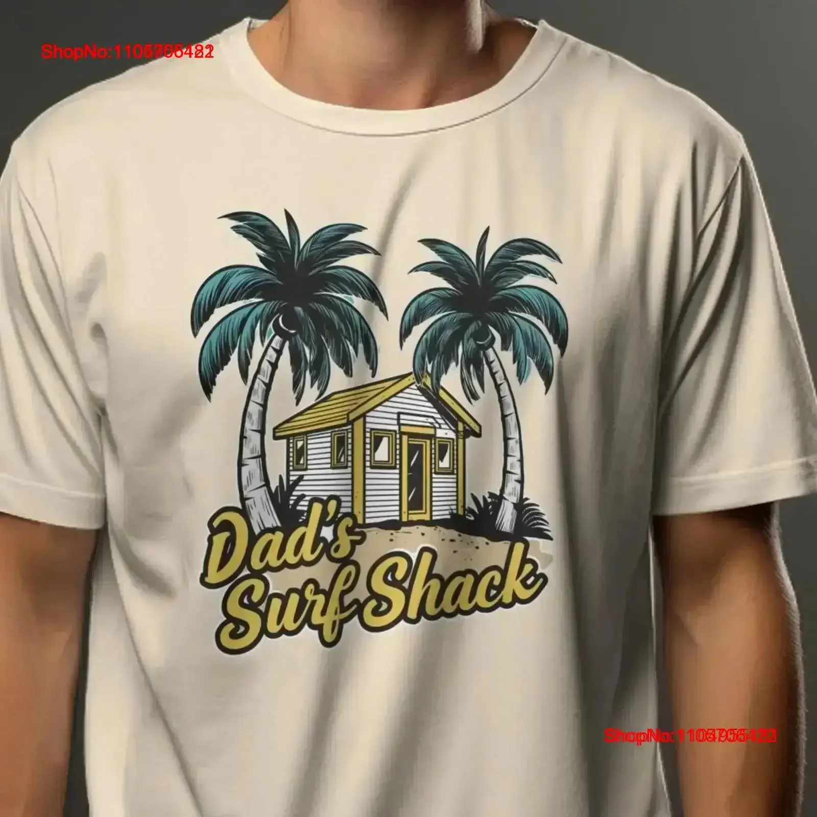 Beach House T Shirt Dad's Surf Shack Summer Vacation Coastal for Men Surfing Apparel vintage Washed graphic Casual vintage