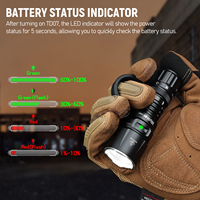 Wurkkos TD07 Tactical Flashlight USB-C Rechargeable 1300Lumen IP68 Waterproof Dual Switch EDC Torch with 18350 Battery