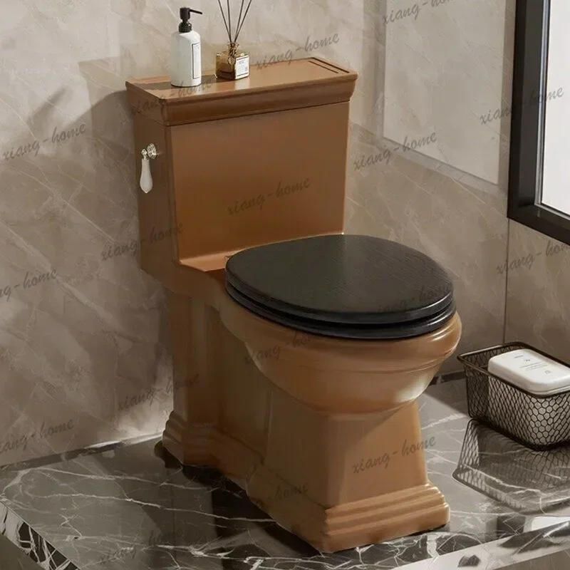 French retro caramel brown ordinary toilet household personality creative American color toilet