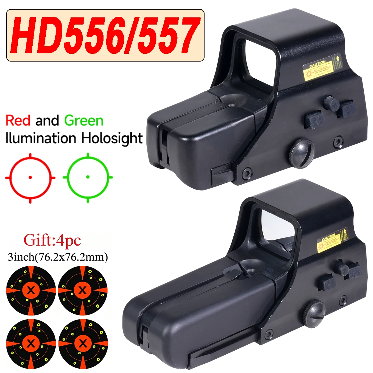 HD556 HD557 Red Green Dot Sight Adjustable Brightness Compact Tactical Optic Fit 20mm Rail Airsoft Hunting Shooting Accessory
