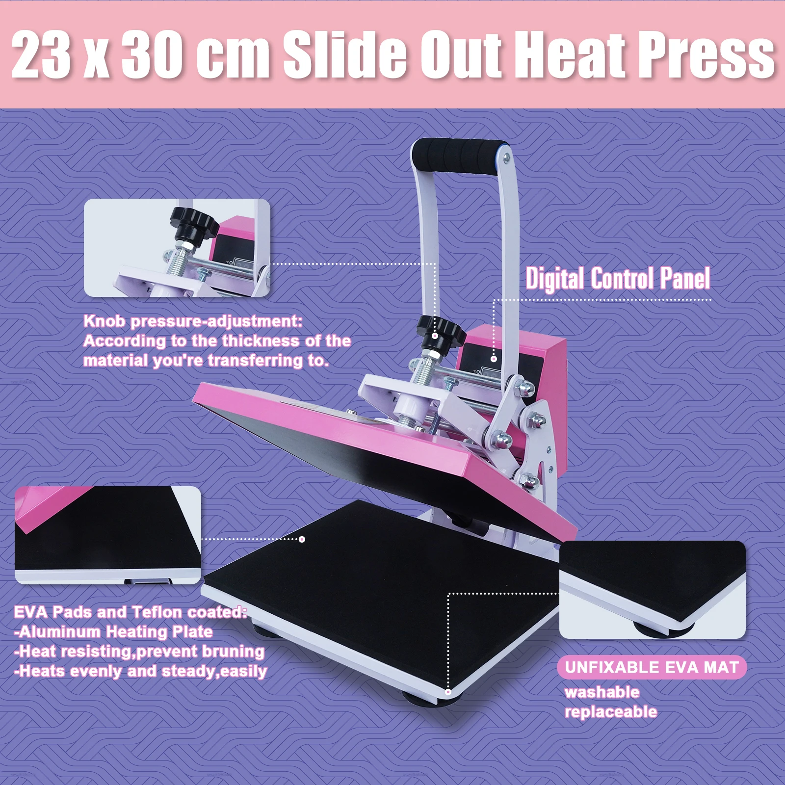 Mecolour 2026 - Máquina de Transferencia de Calor por Sublimación para Camisetas, Plana, 9x12, Venta al Por Mayor