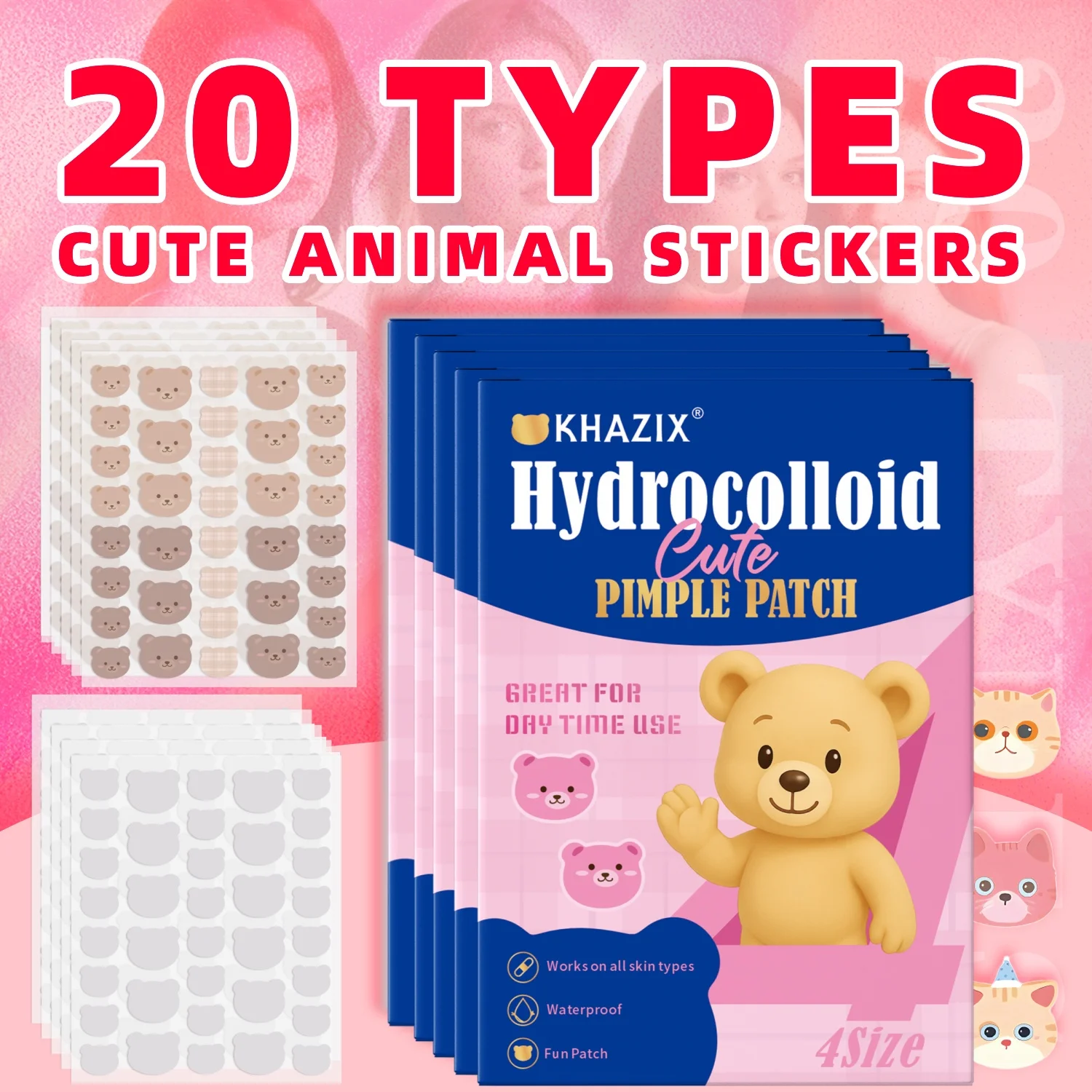 720 pieces of cartoon facial acne patches, concealer, acne patch and pimples patch, ultra-thin and breathable image 2