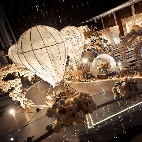 Shopping mall wedding wrought iron customization, dream hot air balloon DP point, Meichen ceiling