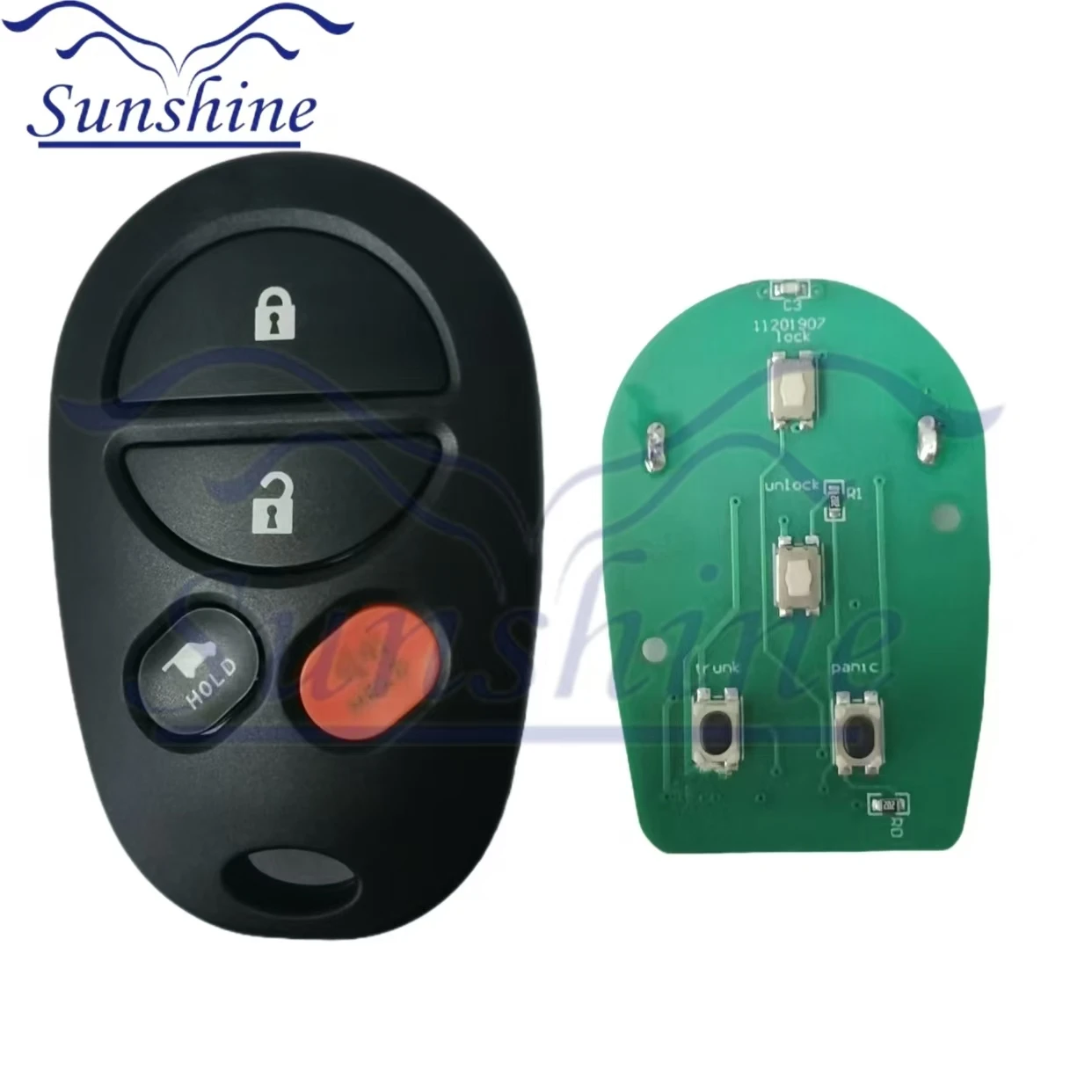 Sunshine car key Remote For Toyota Sequoia Sienna Tacoma Tundra 3/4 Buttons Car Key Remote FCC GQ43VT20T 315MHZ