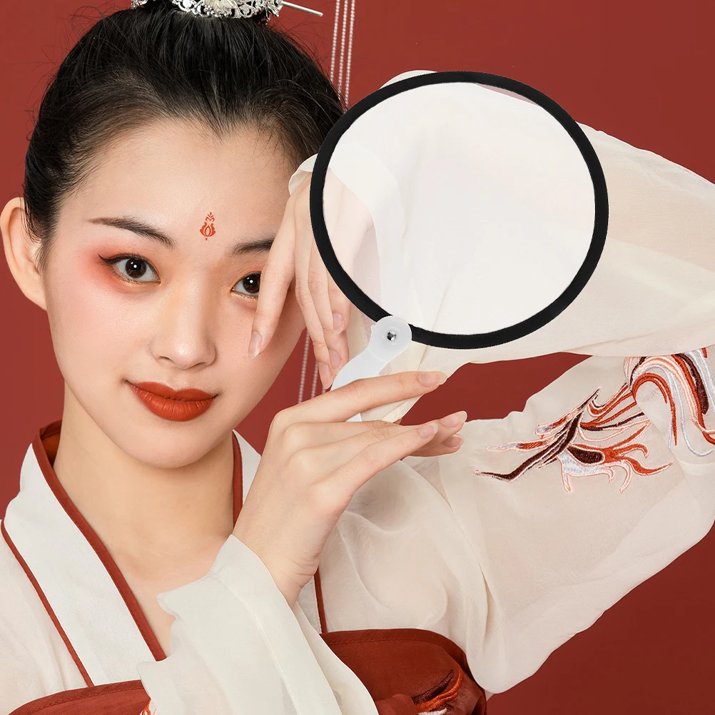 

4pcs Foldable Fan Round Hand Portable Small Plastic Handheld Fans Retro Circular Fans Dance Props Cooling Summer Travel Toys