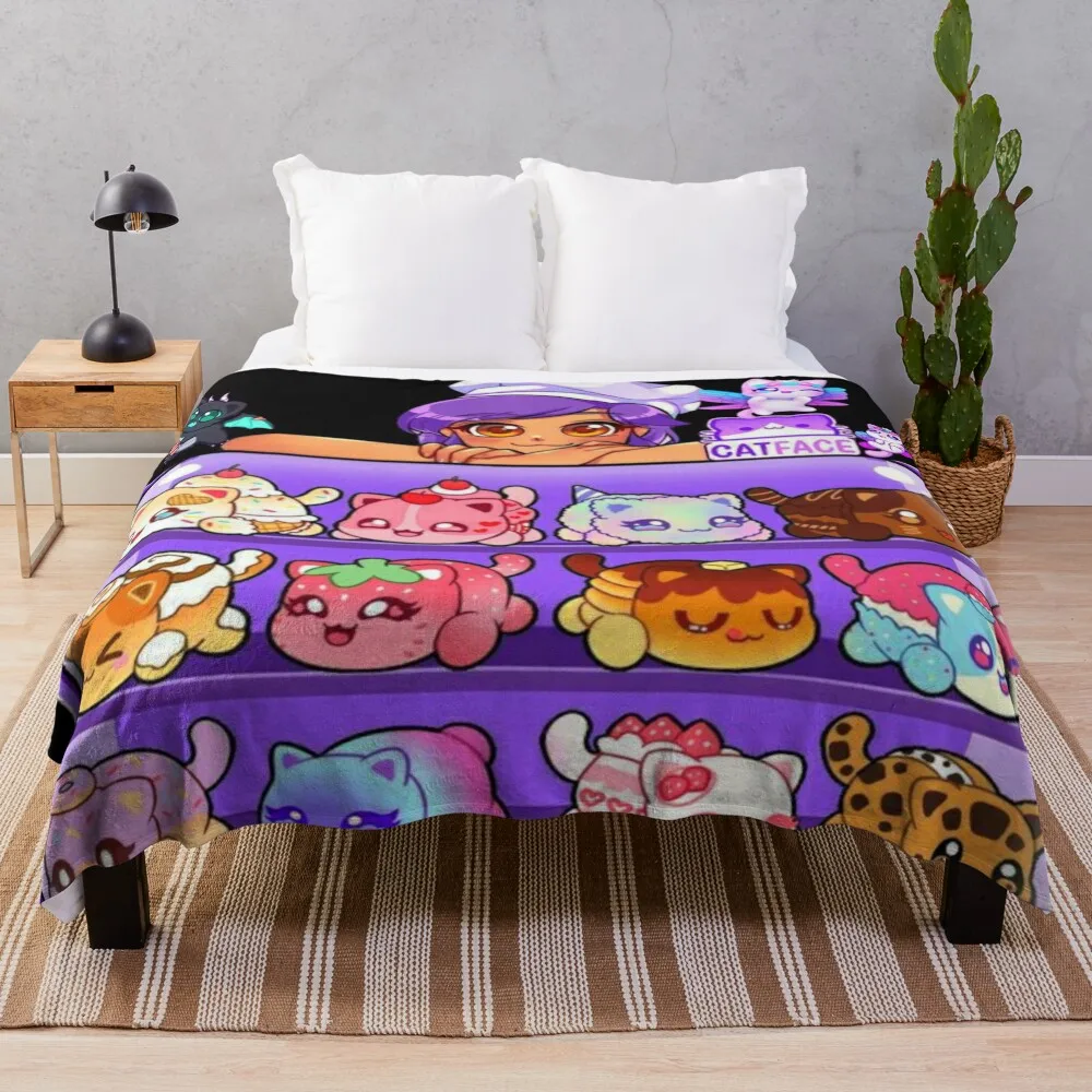 Aphmau Meow Plushies Anime Cats Throw Blanket Camping Blanket Blanket For Sofa Beach Blanket