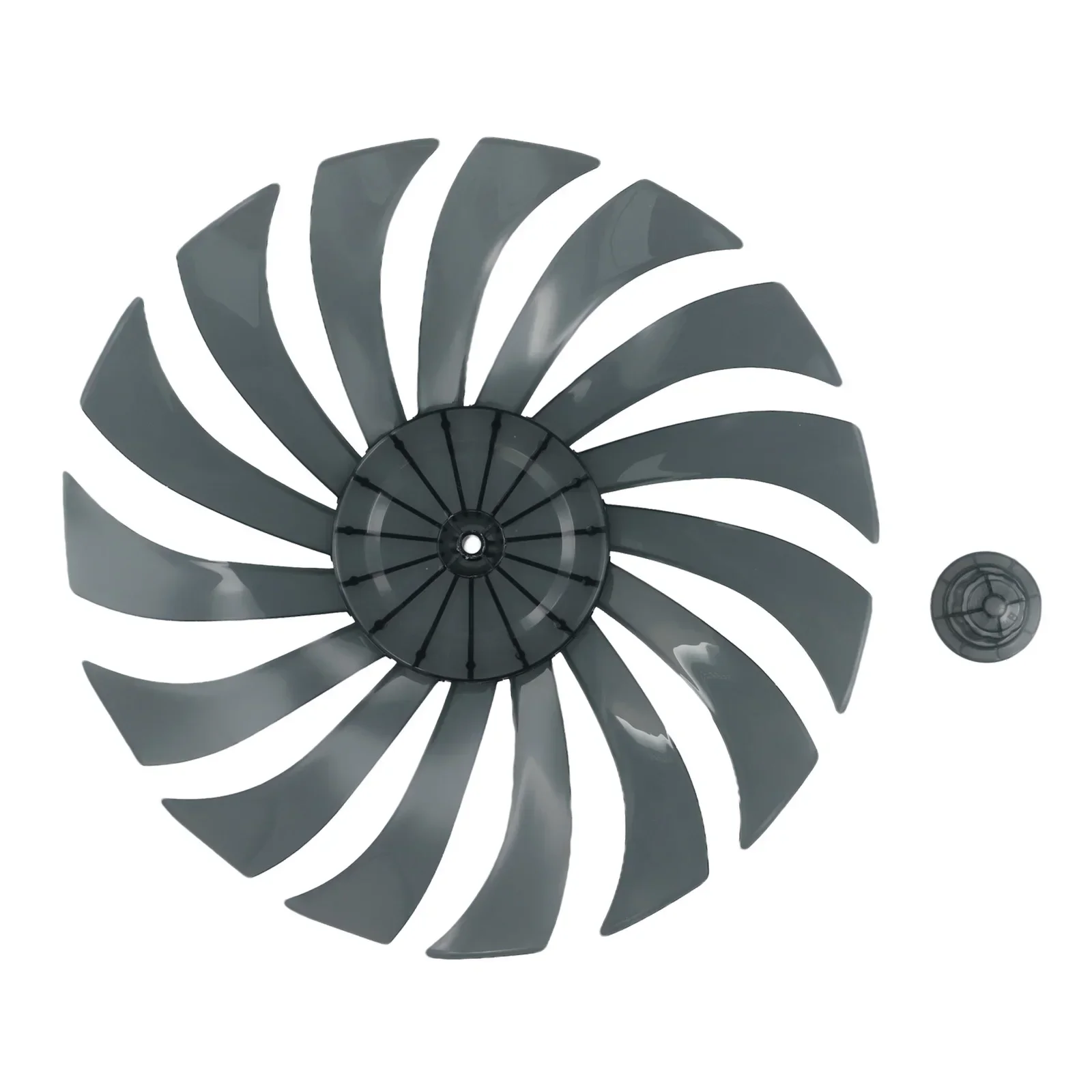 

Leaves Fan Blades PP Plastic With Nut Cover 14 Inch 15 Blade 355mm Black Lightweight 14 Inch Affordable Brand New