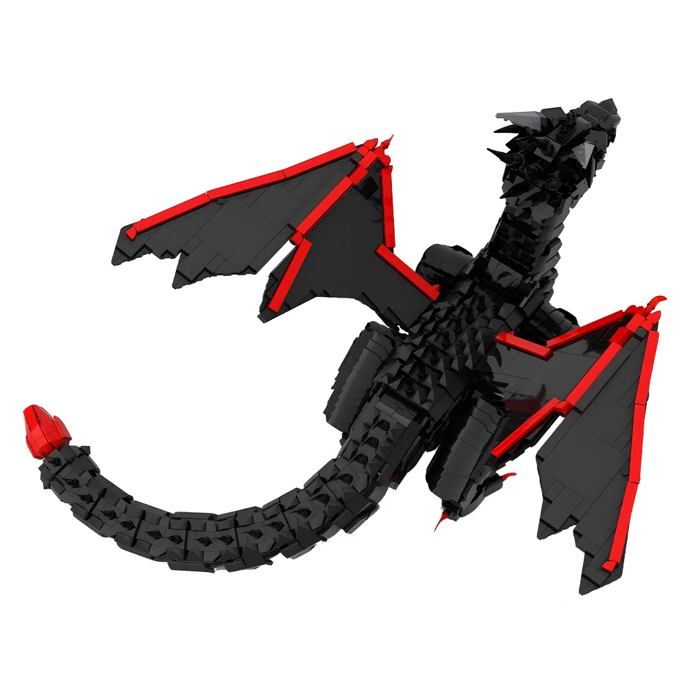 MOC Dragon Attack Building Blocks Creative Fire-Breathing Dragon Set Prehistoric Dinosaur Animal Toy Adults Gift
