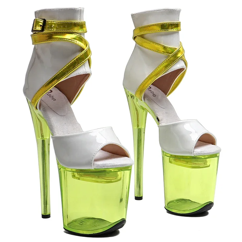 

Leecabe 20CM/8inches PU Upper Trendy fashion Platform High Heels Sandals party stripper heel Pole Dance shoes