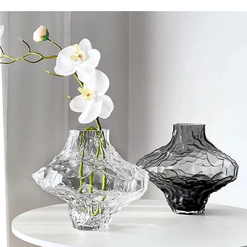 Irregular Glass Vase Desktop Flower Arrangement Electroplating Hydroponic Vases Home Decoration Accessories