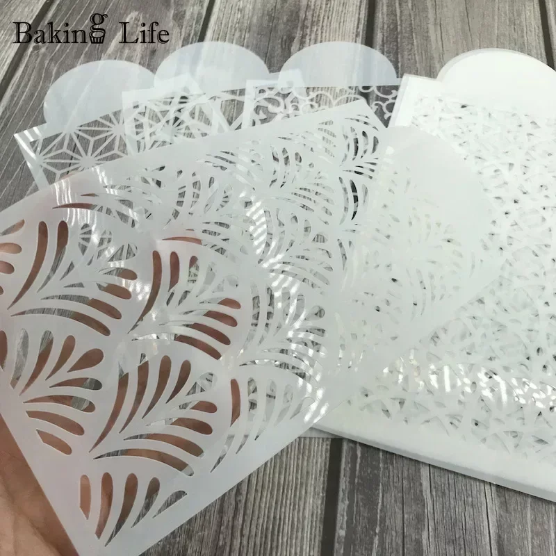 DIY Fondant Cake Stencil Stamps Stencils Embossing For Decorating Tool Plastic Spray Mold Cookies Chocolate Drawing Painting