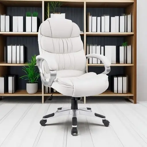 Office Chair High Back Computer Desk Chair, PU Leather Adjustable Height Modern Executive Swivel Task with Padded Armrests