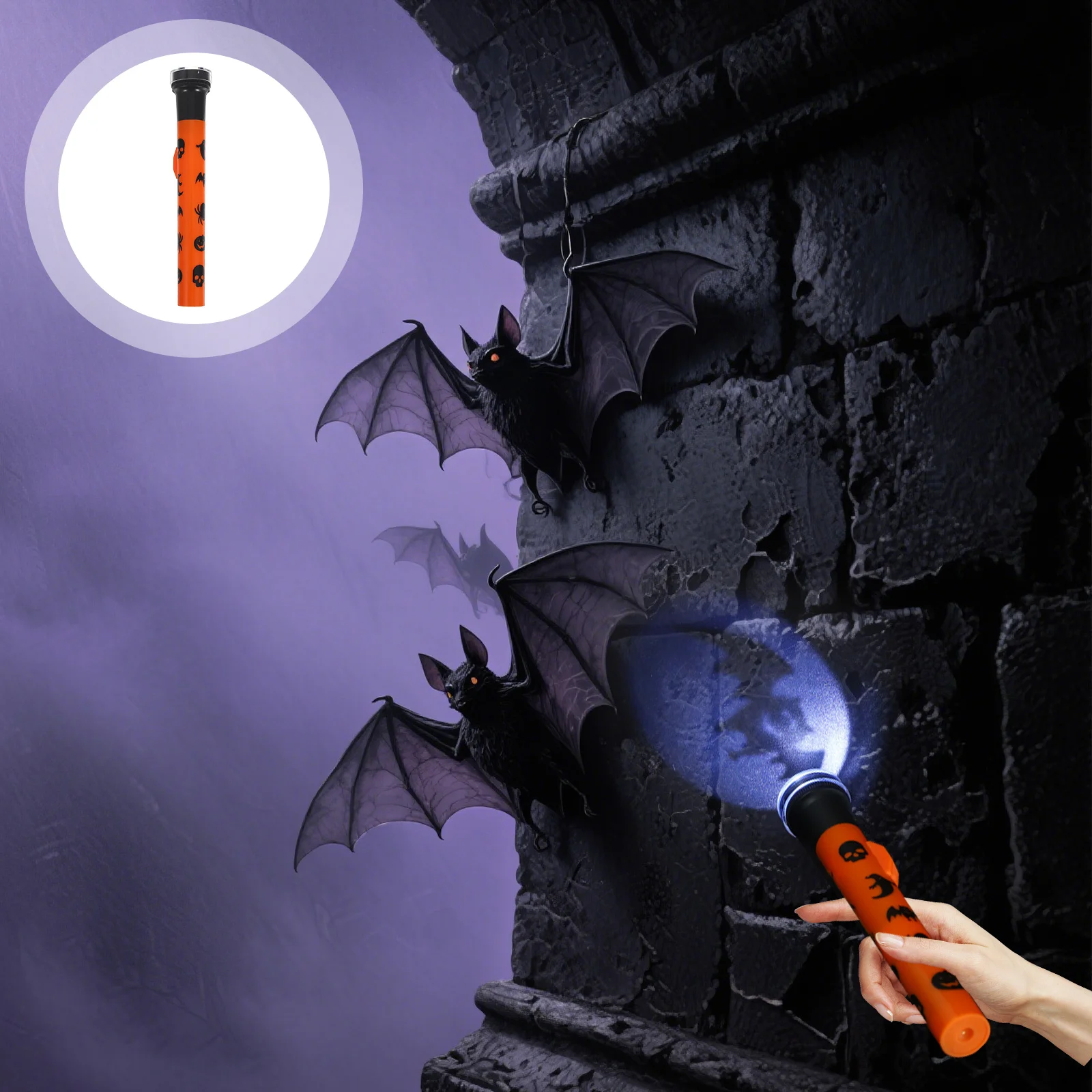 

3Pcs Halloween Projector Flashlight Pumpkin Ghost Pattern Colorful Projection Haunted Party Props Halloween Projector