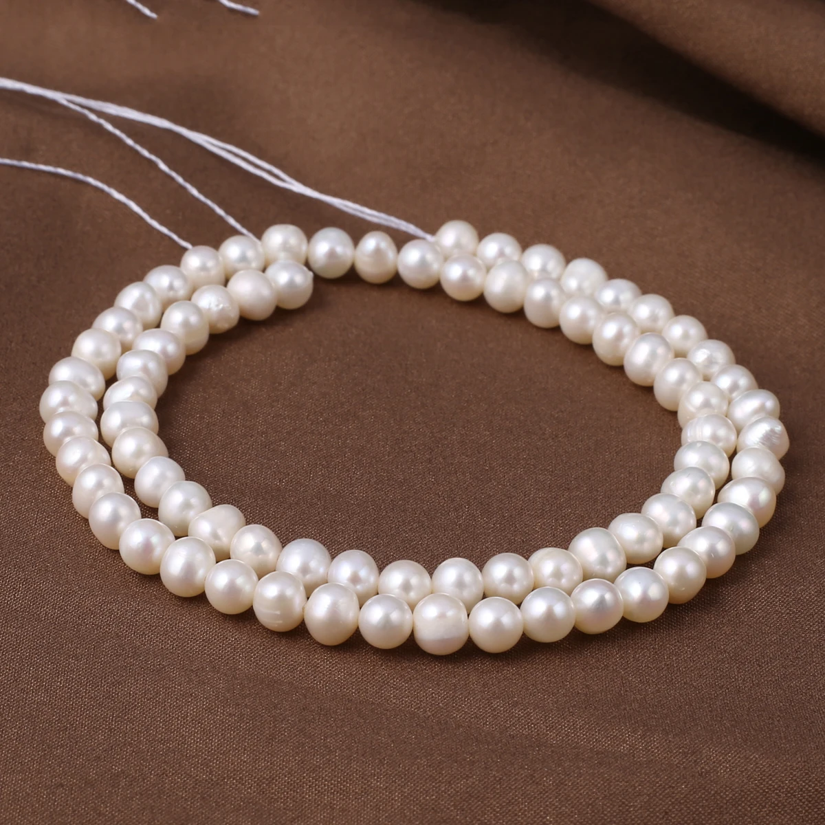 Wholesale Natural White Near Round Bead Shape Pearl DIY Jewelry Making Necklace Earrings Bracelet Accessories Gift 4-5mm