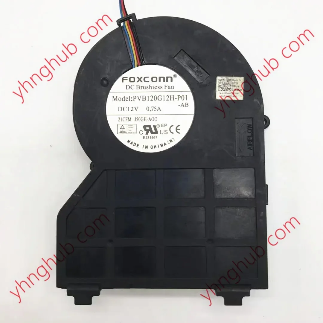 Foxconn PVB120G12H-P01 AB DC 12V 0.75A 4-Wire Server Cooling Fan